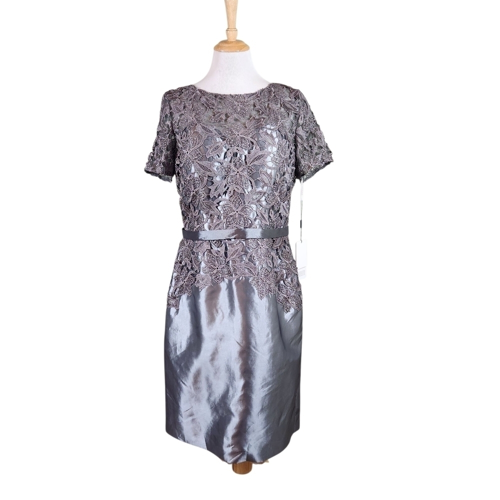 NWT JJs House Steel Gray Lace Midi Dress, Mother Of The Bride, Special Occasion